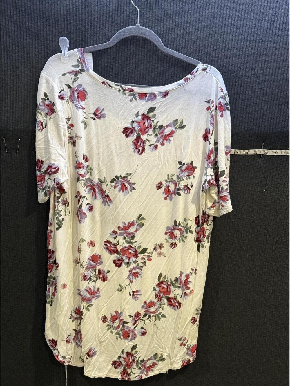 2H Floral Print Short Sleeve Tunic Top